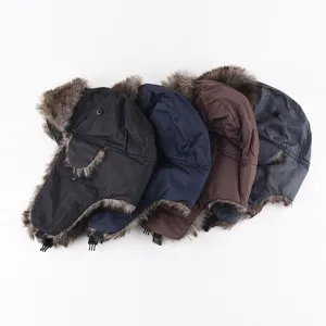Winter warm waterproof earflap hat, stylish unisex outdoor bomber hat with soft plush lining.