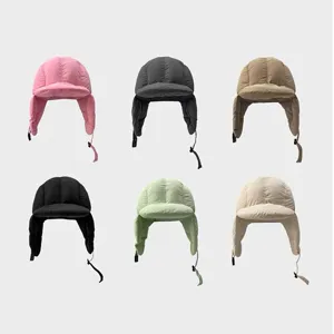 Winter warm ushanka hat thicken down cotton bomber hat unisex windproof outdoor ski earflap hat