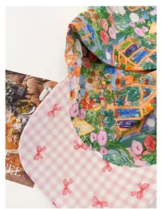 French vintage Monet garden floral headscarf baseball cap for women spring summer sun protection
