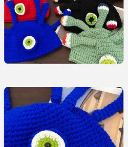 Berretto in maglia tentacoli di polpo fatto a mano, cappello di lana divertente caldo autunno inverno.