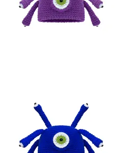 Cappello mostro divertente all'uncinetto fatto a mano con tentacoli e occhio, caldo berretto.