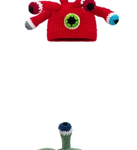 Dettaglio berretto in maglia tentacolo di polpo stravagante fatto a mano, cappello caldo invernale.