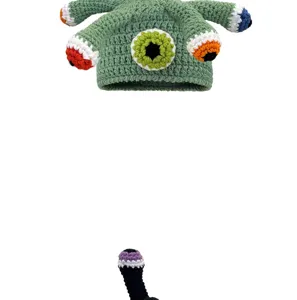 Berretto in maglia lavorato all'uncinetto polpo tentacolo divertente cappello invernale caldo.