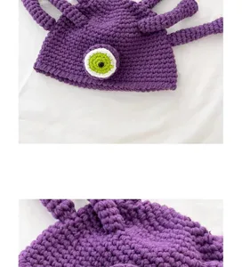 Berretto in maglia fatta a mano con tentacoli di polpo, caldo e divertente in inverno.