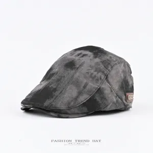 Amerikaanse Retro Tie Dye Baret Platte Pet Unisex Lente Herfst Casual Verstelbare Visor Hoed