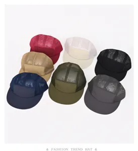 Casquette de baseball style japonais 5 panneaux visière plate respirante séchage rapide chapeau
