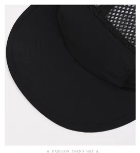 Casquette de baseball en filet respirant d'été séchage rapide chapeau à bord plat