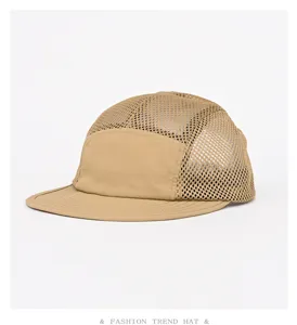 Casquette de camping en maille 5 panneaux été respirante à séchage rapide chapeau