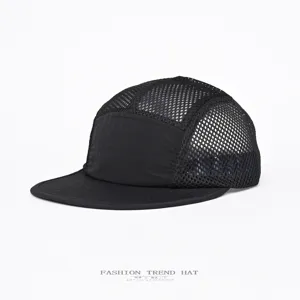 Casquette de Baseball à Bord Plat Cinq Panneaux Style Japonais Été Mince Respirant Maille Séchage Rapide Chapeau de Protection Solaire Pour Hommes et Femmes