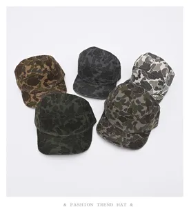 American camouflage short brim baseball cap streetwear tactical 5 panel hip hop hat outdoor
