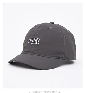 Sommer schnelltrocknende kurze Krempe Baseballcap, dunkelgraue weiche Outdoor Sportmütze.