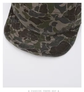 Detailed view of the American camouflage short brim dad hat, stylish street tactical cap.