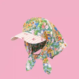 French vintage Monet garden sun hat women spring summer anti-UV baseball cap visor