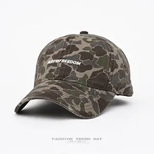 Unisex American Street Camouflage Letter Embroidered Baseball Cap Sun Protection Casual Outdoor Hip Hop Hat