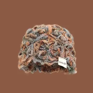 Handmade crochet hollow beanie hat women breathable summer autumn knitted cap fashion