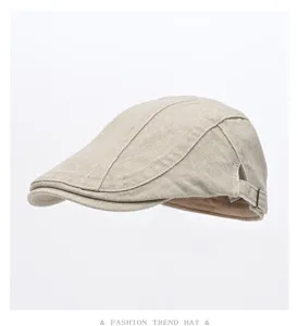 Classic vintage washed denim flat cap for men and women adjustable casual ivy newsboy hat
