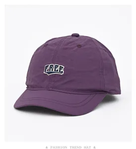 Sommer schnell trocknende kurze Krempe Baseball Kappe Outdoor Sport lila weiche Mütze.