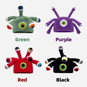 Berretto in Maglia Lavorato a Mano con Tentacoli di Polpo Divertenti Unisex Autunno Inverno Caldo Protezione Orecchie Cappello Pullover in Lana