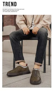 Men's retro casual sneakers slip-on board shoes with soft sole and stylish retro design.