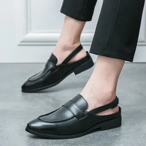 Heren zomer slingback lederen loafers comfortabele casual instappers voor heren