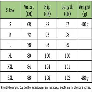 Size chart for women slim stretch skinny jeans, detailing waist, hip, and length measurements.