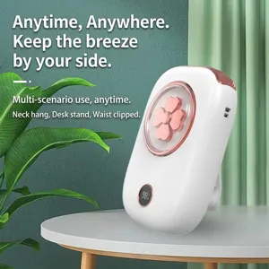 Ventilateur de cou portable USB rechargeable mini ventilateur personnel avec affichage