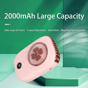 Ventilateur de cou portable USB rechargeable mini ventilateur avec affichage numérique LED.