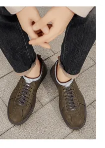 Men retro casual shoes vintage leather lifestyle footwear comfortable sneakers for men