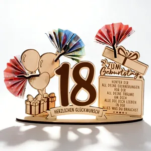18th birthday wooden money holder gift box diy cash display table decoration stand