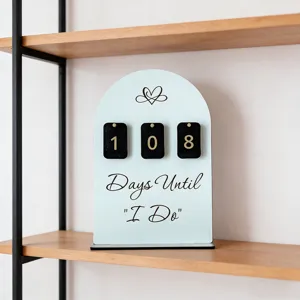 Hochzeit Countdown Schild bogenförmige Tischdeko, romantisches Geschenk für Paare und Party.