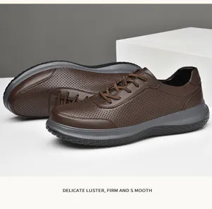 Zapatos Casuales De Cuero Genuino Hombre Transpirable Primavera Verano Aire Libre