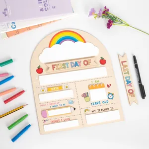 Wooden First Day of School Board DIY Back to School Reusable Memo Sign Photo Prop