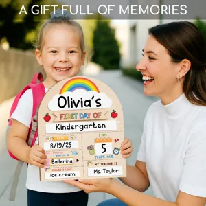Wooden back to school board custom sign DIY first day of kindergarten photo prop keepsake.