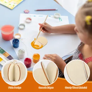 Détail kit DIY citrouille en bois, décoration automne Thanksgiving pièces à peindre.