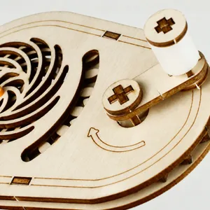 Modello meccanico in ingranaggio di legno 3D giocattolo esperimento scienza dettaglio