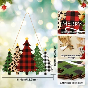 Christmas wooden hanging plaque decoration tree sign holiday party wall decor props size design