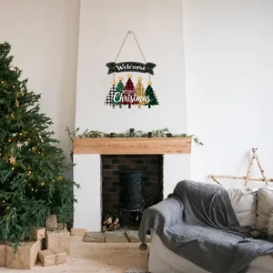 Noël bois panneau suspendu plaque de porte décoration festive maison vacances décoration murale