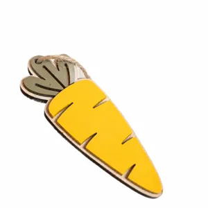 Wooden carrot hanging decoration Easter party ornament rustic wooden pendant tree decor