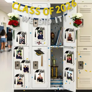 Class of 2026 graduation wooden photo frame magnetic decoration for seasonal party.