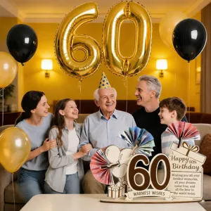 60th birthday wooden money gift holder decoration creative party table centerpiece for men and women