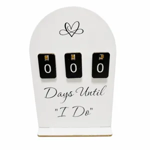 Hölzerne Hochzeit Countdown Schild Tisch Ornament böhmischer Stil romantische Deko für Paare