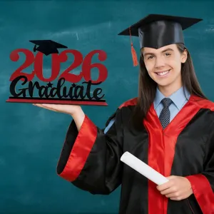 Ornamento in Legno di Laurea 2026 Accessorio per Festa Regalo Decorazione Tavolo