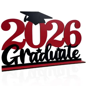 2026 decorazione tavolo in legno laurea rosso nero festa accessorio foto regalo