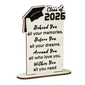 Wooden Graduation Table Sign 2026 Class Inspirational Quote Desk Decor Gift Ornament