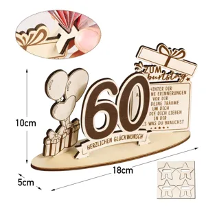Wooden 60th birthday money gift holder table decoration diy anniversary memory present.