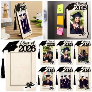 Class Of Graduation Wooden Photo Frame Magnetic Decorative Display Stand Creative Gift Tabletop Wood Handicraft