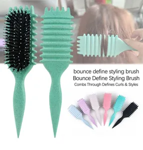 Hair styling brush with flexible wave design, ideal for bouncy curls and daily hair care.
