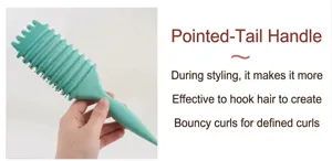 Professional hair styling brush with pointed handle designed for bouncy curls and waves.
