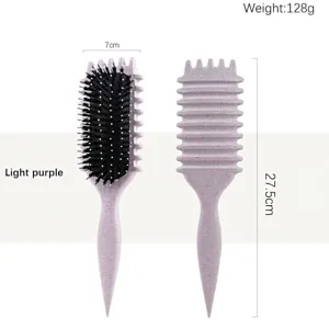 Professional hair styling brush with boar bristle air cushion design, lightweight and ergonomic.