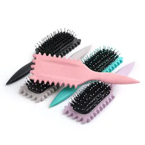 Multi-color hair brush set with bristle cushion styling design for daily home hair care.